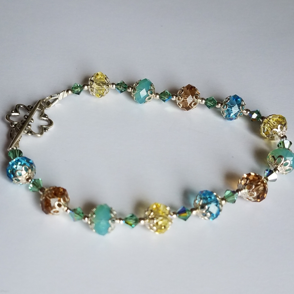 Sterling Silver Austrian Crystal Bracelet - Picture 6 of 11